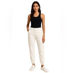 Rachel Paige White Cargo Jogger Pants Utility Streetwear Athleisure Size Medium